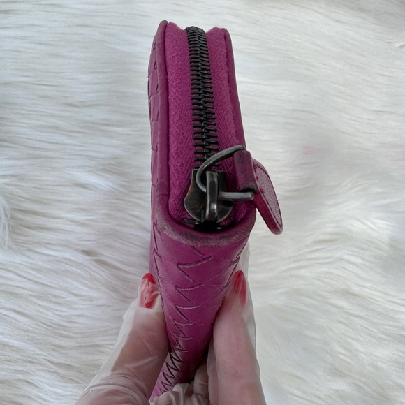 Bottega Veneta Intrecciato Orchid Purple pink Zip Wallet - Picture 7 of 15